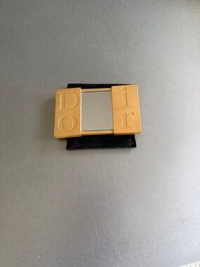 Dior retractable mirror 2 1/4 “ square. Black Velvet Christian Dior pouch